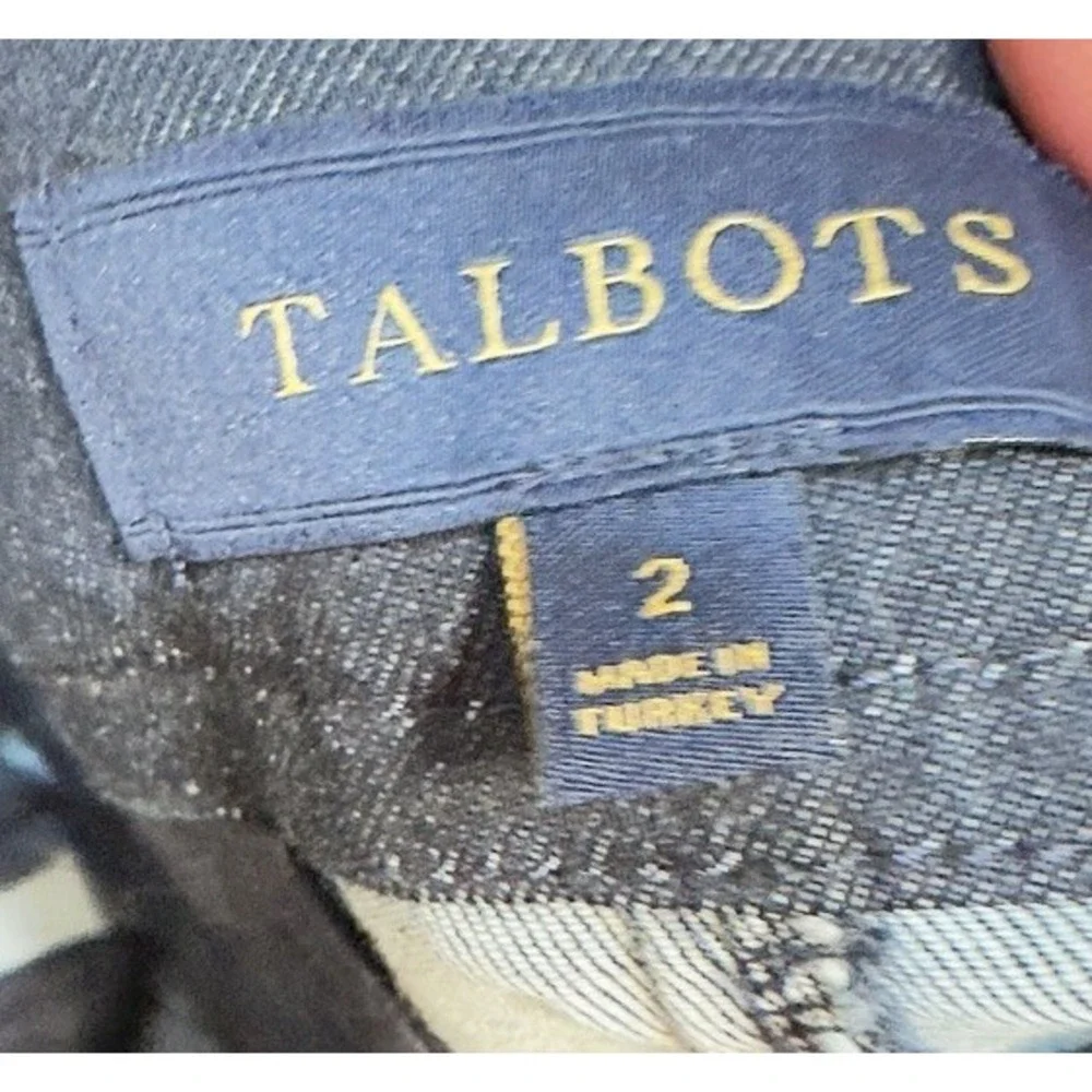Talbots Dark Denim Pencil‎ Skirt Size 2 Classic High Waist Casual Office Modest